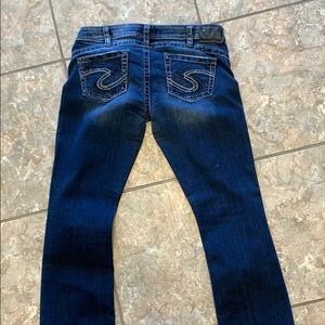 Silver Dark Blue Wash Denim Jeans